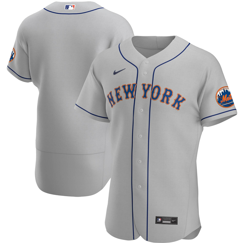 2020 MLB Men New York Mets Nike Gray Road 2020 Authentic Official Team Jersey 1->new york mets->MLB Jersey